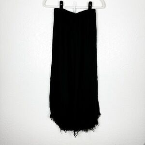 Cobblestone Living Linen Cotton Blend Frayed Lagenlook Black Pants Size XS